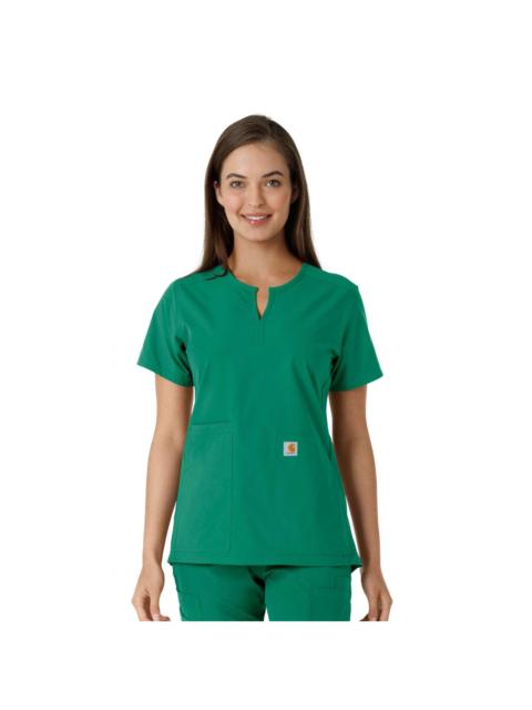 Carhartt Women's Force Essentials Notch Neck Tunic Knit Panel Scrub Top