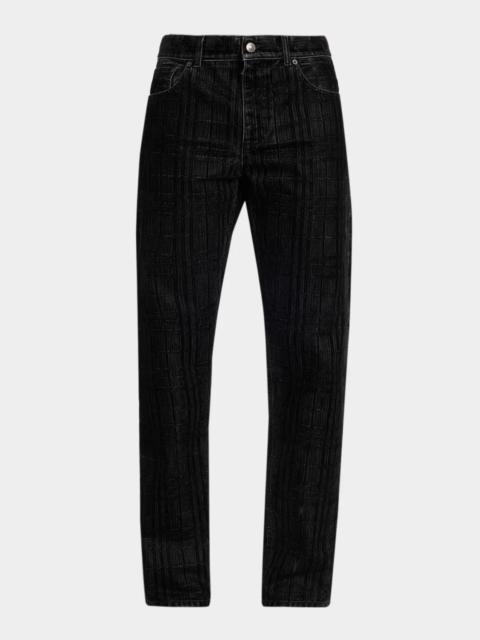 Burberry Danny Check Straight-Leg Jeans