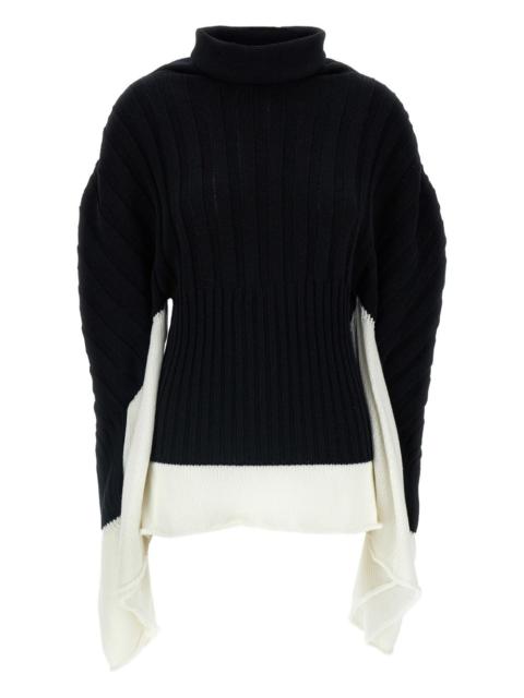 ISSEY MIYAKE asymmetric ribbed turtleneck jumper