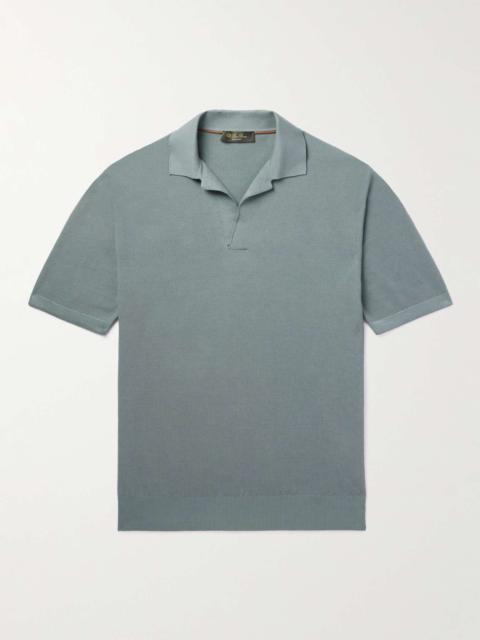 Cotton and Silk-Blend Piqué Polo Shirt