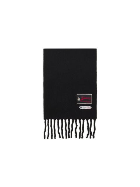 Lanvin logo-patch fringed scarf