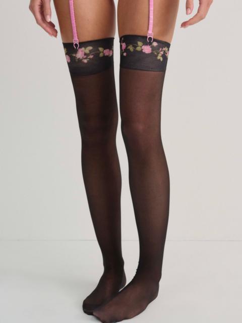 For Love & Lemons Rose Vine Thigh-High Socks
