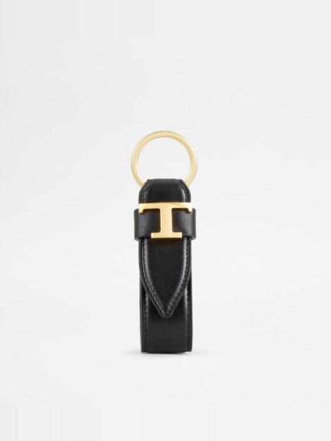 Tod's KEY HOLDER IN LEATHER - BLACK