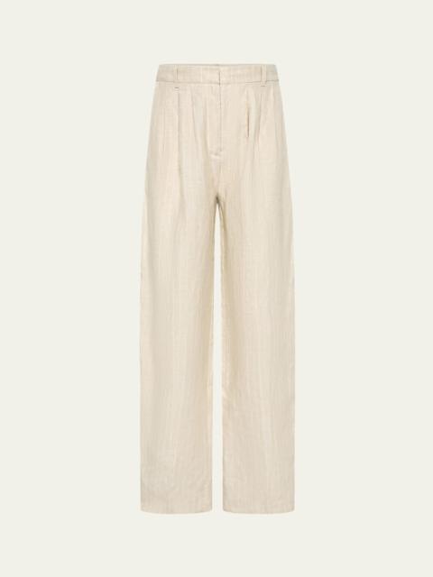 POSSE Lucille Pinstripe Linen Trousers