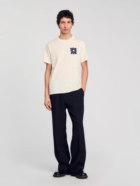 Sandro T-SHIRT WITH FLOWER DETAIL