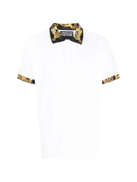 Barocco-print shirt-sleeve polo shirt