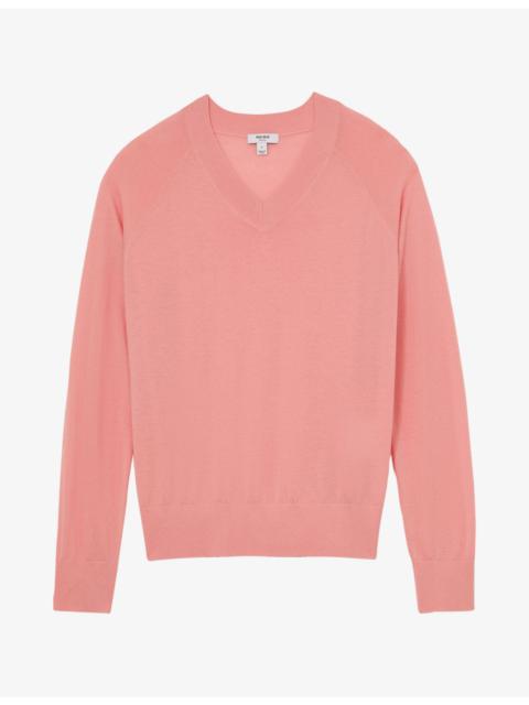REISS Paris V-Neck Wool Jumper