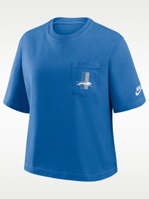 Nike Detroit Lions Rewind Pocket Boxy Women's Nike NFL T-Shirt