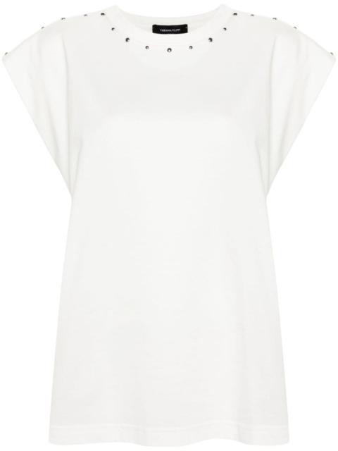 FABIANA FILIPPI studed cap-sleeve cotton top