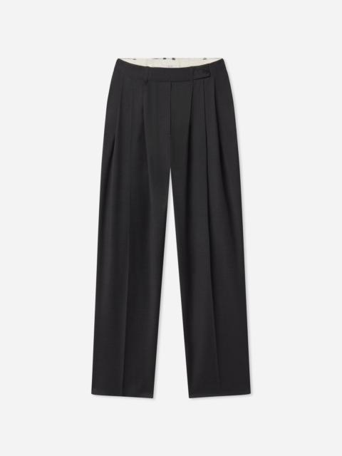 CO Wide Leg Pleated Pant in Wool