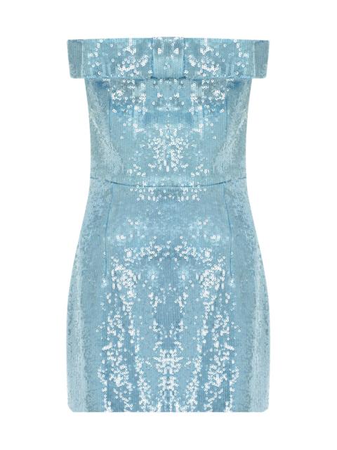 THE NEW ARRIVALS ILKYAZ OZEL Women's Sisu Sequined Bow Strapless Minidress - Sparkling Azure