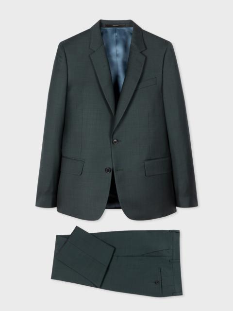 Paul Smith Tailored-Fit Dark Green Sharkskin Wool Suit