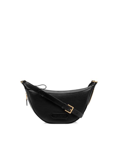 SMOOTH LEATHER ZIP CRESCENT BAG