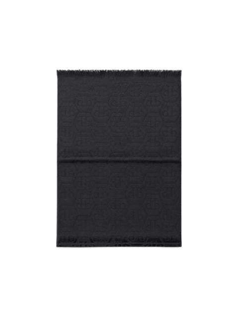 PHILIPP PLEIN logo-jacquard fringed scarf