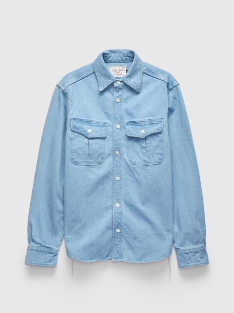 FREENOTE CLOTH Rancho Western Shirt in Bleach Indigo Cord