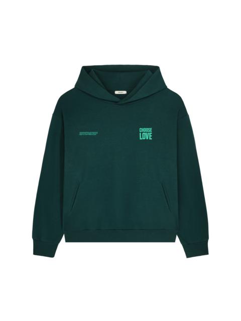 PANGAIA Womens Choose Love Heavyweight Hoodie - Foliage Green
