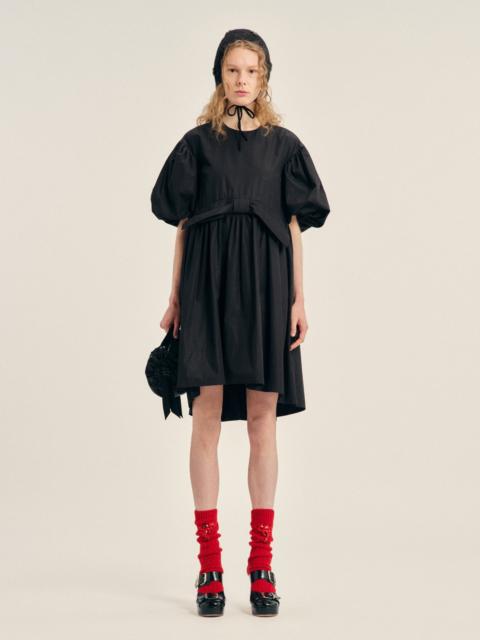 Simone Rocha Puff Sleeve Gathered Bow Smock Dress