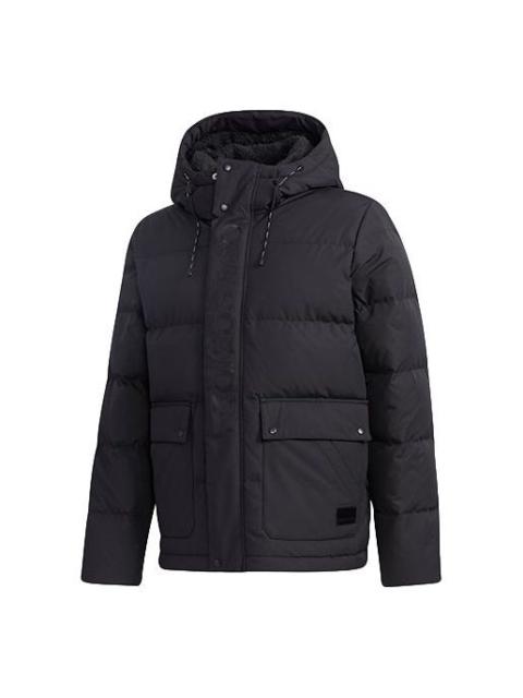 adidas neo M Hp Down Jkt1 Sports hooded down Jacket Black GJ8968