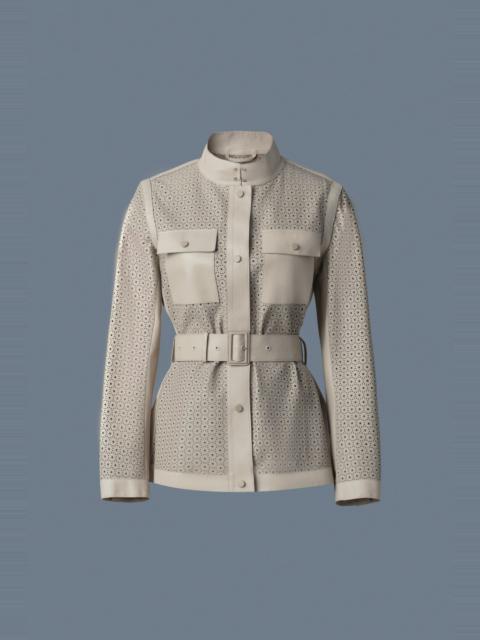 MACKAGE NAEVA Perforated Leather Peplum Jacket