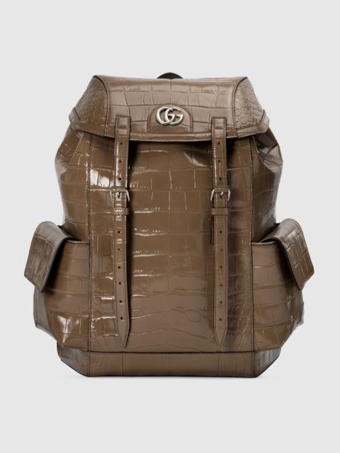 GUCCI Crocodile backpack with Double G