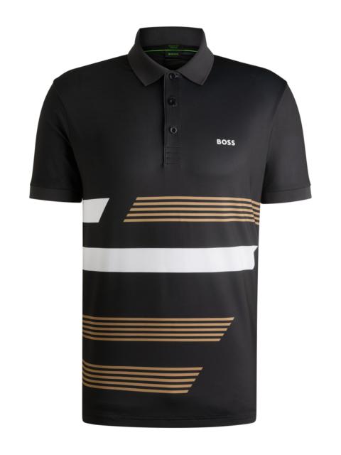PADDY STRETCH-JERSEY POLO SHIRT WITH STRIPE PRINT
