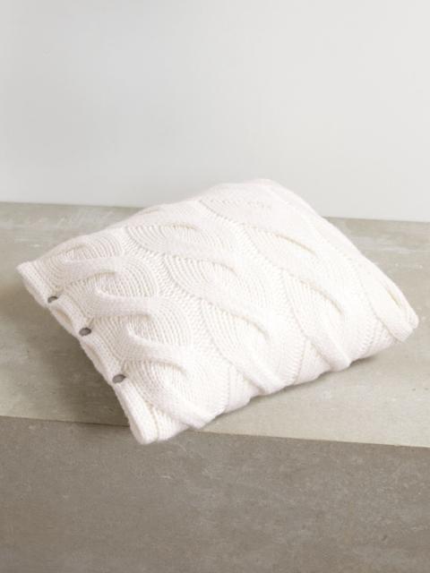 Brunello Cucinelli Cable-knit cashmere cushion Cream