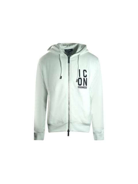 DSQUARED2 Dsquared2 Bold Icon Logo Zip-Up Hoodie White
