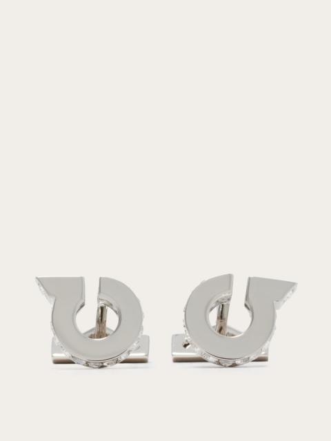 FERRAGAMO Gancini cufflinks with crystals