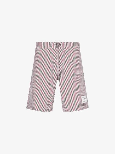 Board striped brand-patch woven shorts