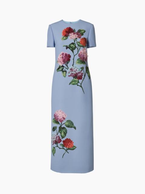 CAROLINA HERRERA Hydrangea-Embroidered Midi Dress