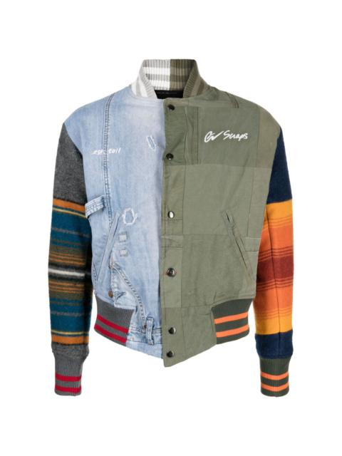 Greg Lauren patchwork wool-cotton bomber jacket
