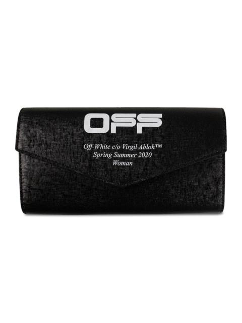 Off-White Off-White Leather Logo Long Flap Wallet 'Black'