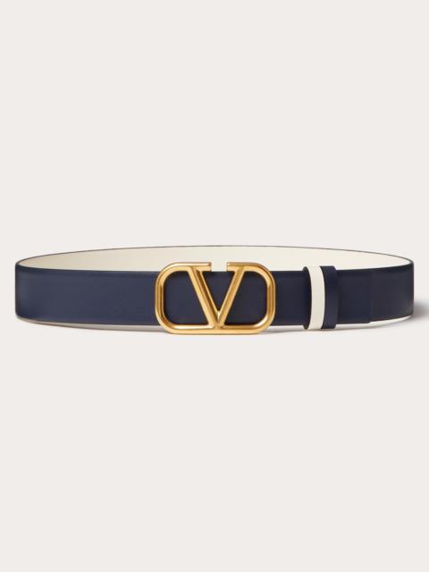 Valentino REVERSIBLE VLOGO SIGNATURE BELT IN GLOSSY CALFSKIN 30 MM