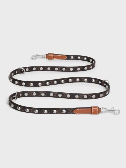 CELINE Adjustable Dog Leash in Triomphe Canvas and Calfskin with Studs