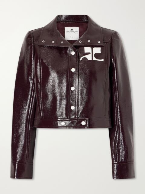 courrèges Reedition coated cotton-blend jacket Merlot