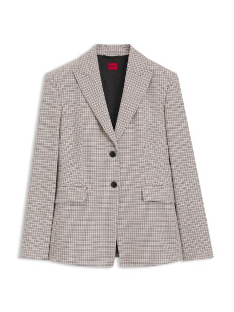HUGO REGULAR-FIT BLAZER WITH MICRO CHECK