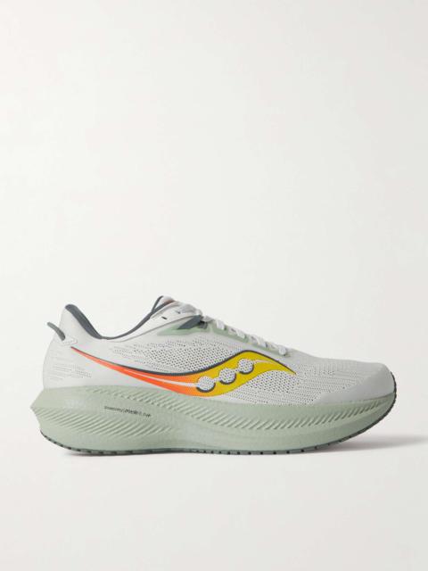 Saucony Triumph 21 Rubber-Trimmed Mesh Running Sneakers