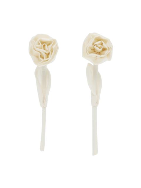 Simone Rocha Off-White Rose Earrings
