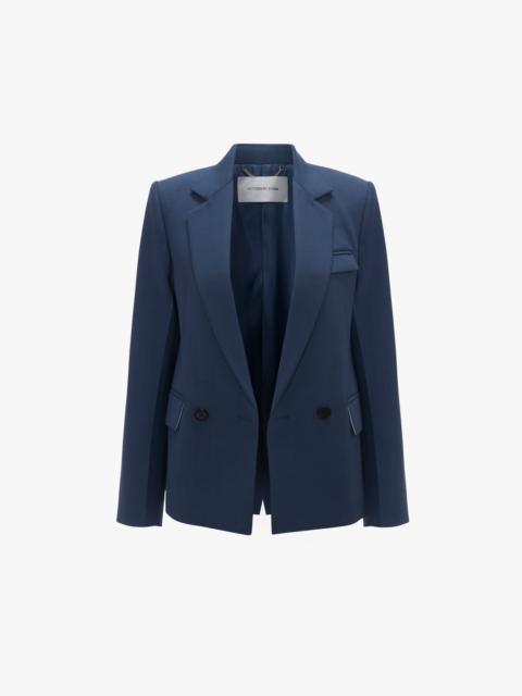 Shrunken Double Breasted Jacket In Heritage Blue