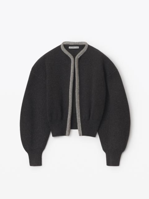 Alexander Wang crystal trim cardigan in boiled wool