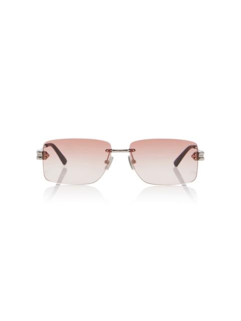 Bottega Veneta Lock Metal Sunglasses red