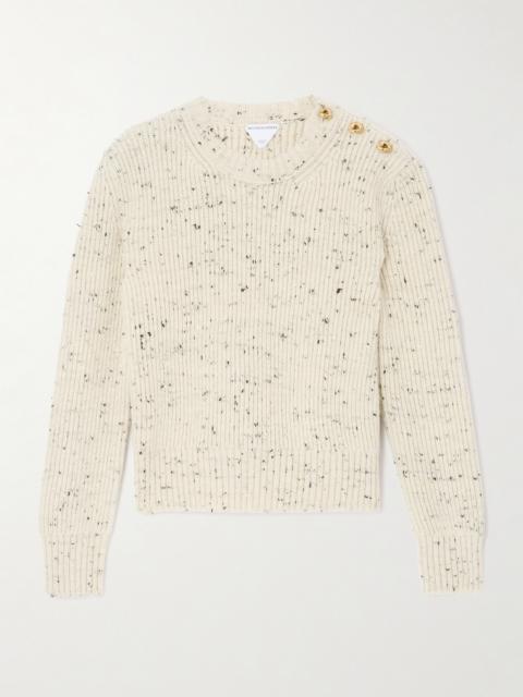 Bottega Veneta Button-detailed Ribbed Wool-blend Sweater