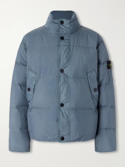 Stone Island Quilted Garment-Dyed Recycled Crinkled-Nylon Down Jacket