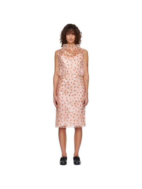 Jil Sander Pink Floral Lined Midi Dress