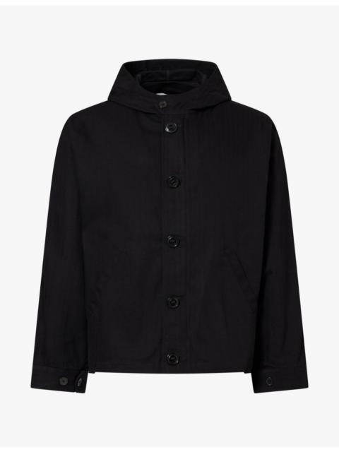 Palmes Hooded Herringbone Cotton Jacket