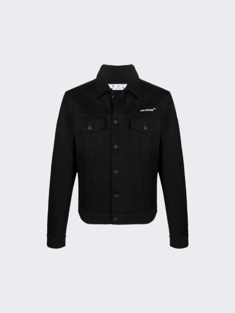 Off-White Diagonal Tab Slim Denim Jacket Black