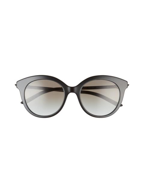 Prada 51mm Round Sunglasses in Black/Grey Gradient at Nordstrom