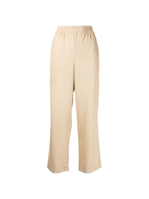 straight-leg wool trousers