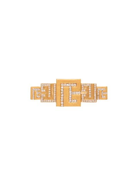Balmain 3D PB brooch with crystals