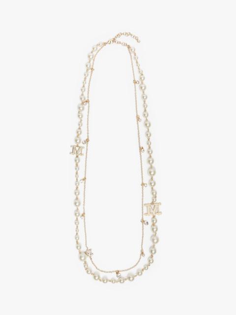 Max Mara NECKY1 Double-strand necklace with pearls